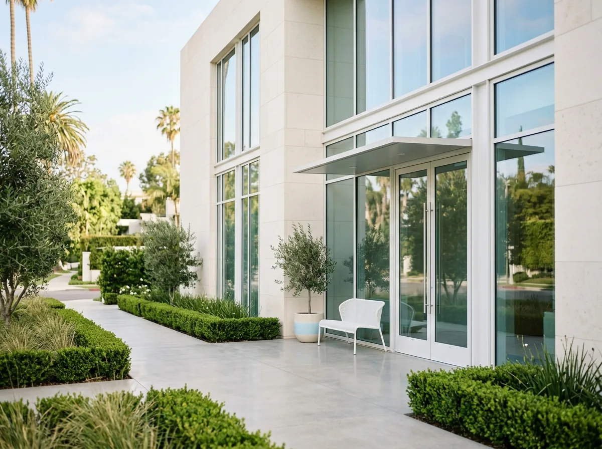 A modern boutique surgery center exterior.